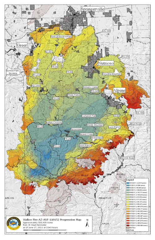 Wallow Fire Progression Map June 18